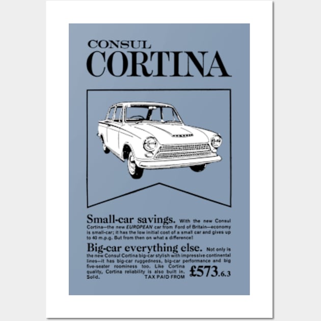 FORD CONSUL CORTINA - dealer advert Wall Art by Throwback Motors